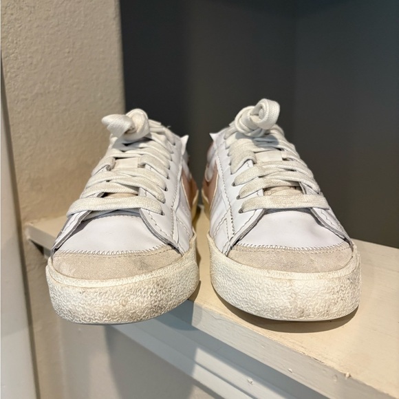 Nike Blazer Low Jumbo White Pink Leather Suede Casual Athletic Shoe Women 12 - Picture 7 of 9